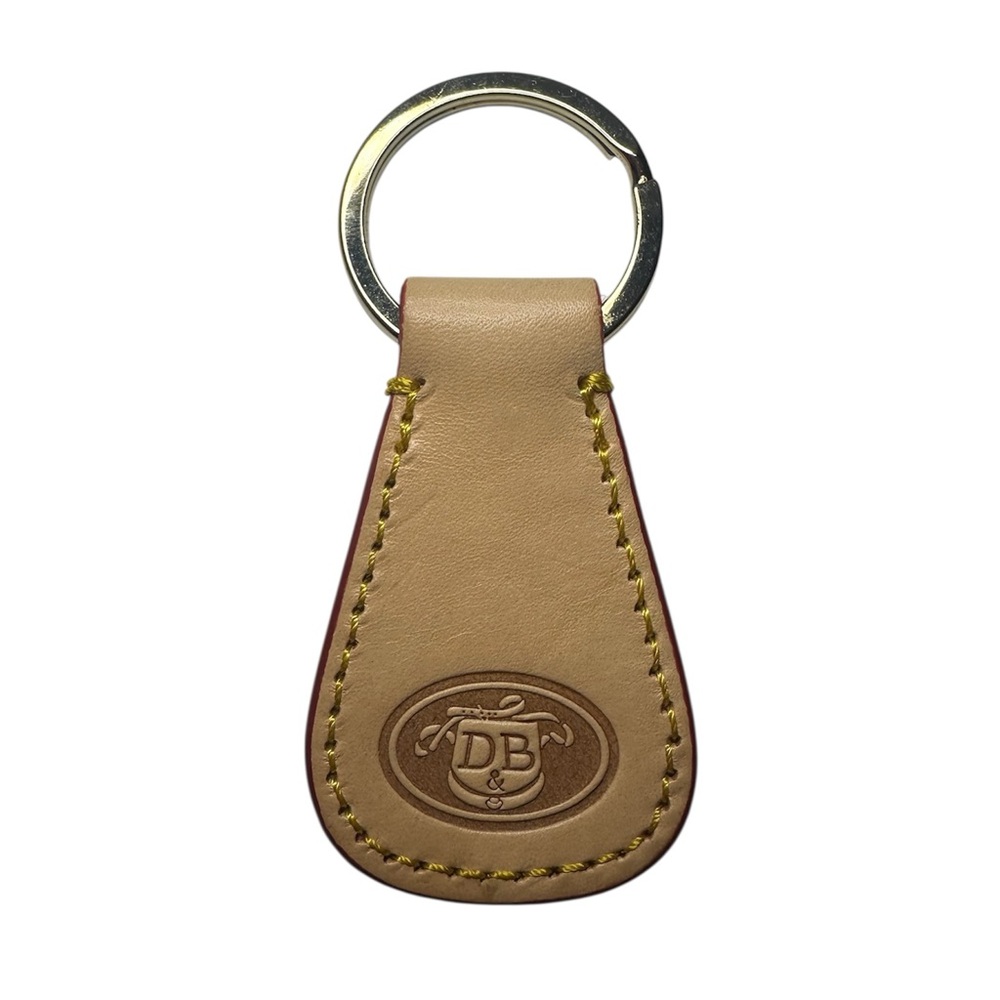 Dooney & Bourke Tan Leather Keychain Fob - EUC